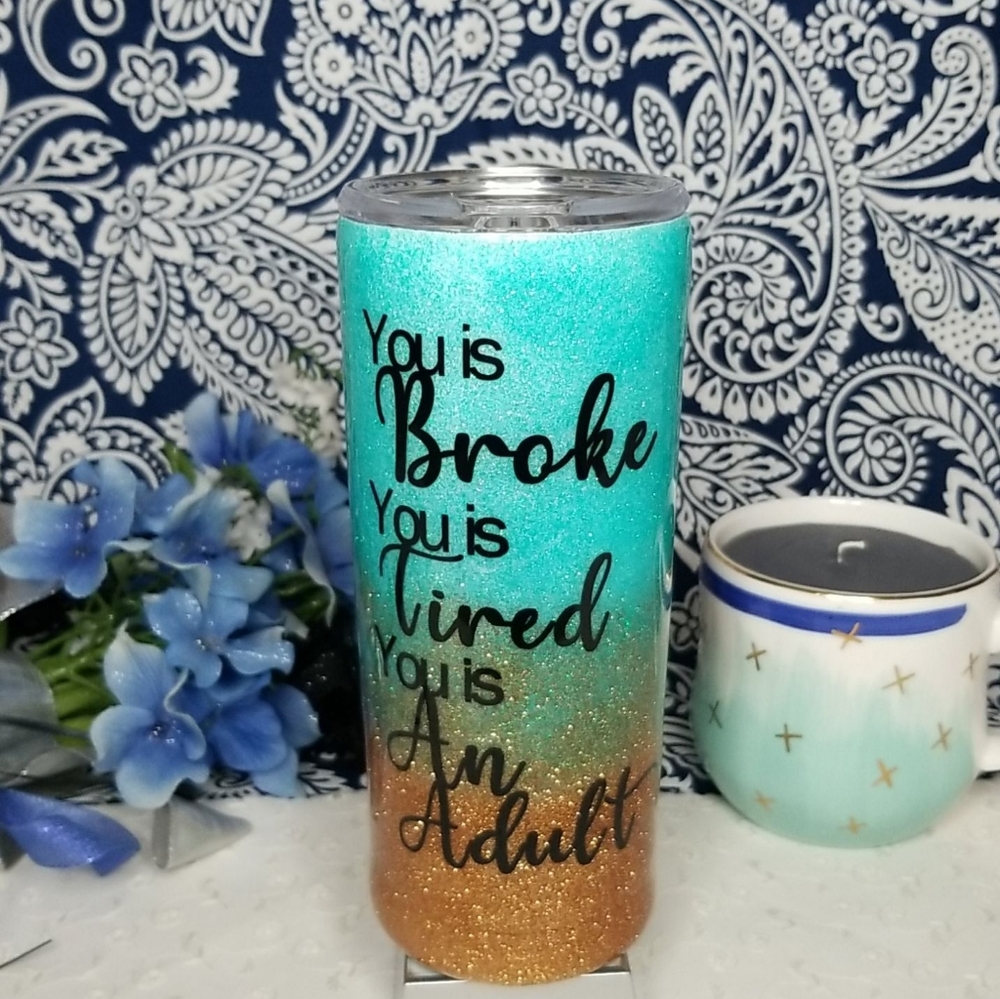 Customers glitter tumbler